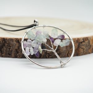 Fluorita Árbol de la Vida Colgante Grande