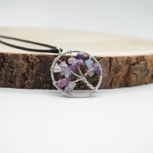 Fluorita Árbol de la Vida Colgante Pequeño