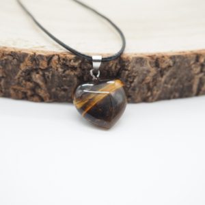 Ojo de Tigre Corazon Colgante